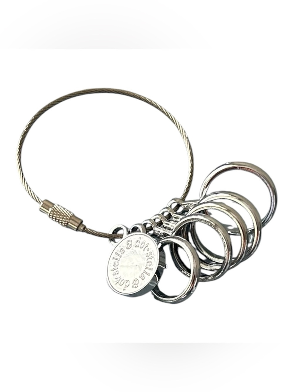 Stella & Dot Silver Keyring Ring Charm Bracelet